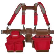 Bucket Boss Hybrid Pro Leather Red Suspension Tool Belt Rig