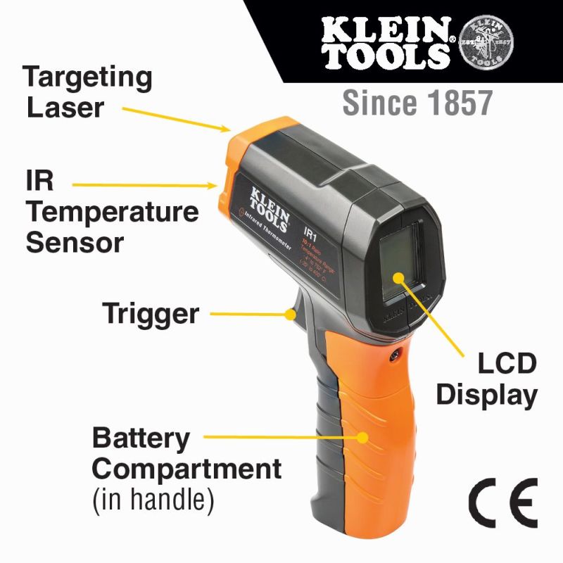Klein Tool IR1 10:1 Infrared Digital Thermometer with Targeting Laser
