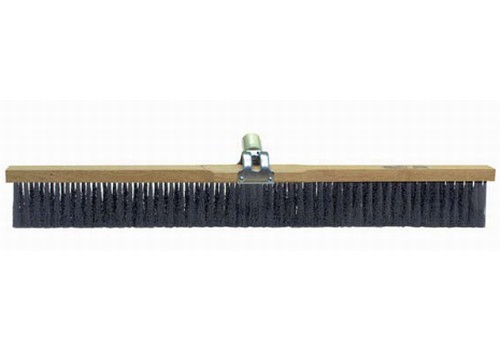The Performer Concrete finishing broom has three rows of black